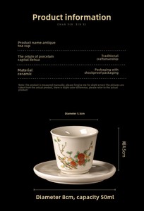  <span class=keywords><strong>Tazza</strong></span> da Tè Artigianale in Ceramica Stile <span class=keywords><strong>Giapponese</strong></span>, Piccola <span class=keywords><strong>Tazza</strong></span> Dipinta a Mano, Design Classico - Product Image 6