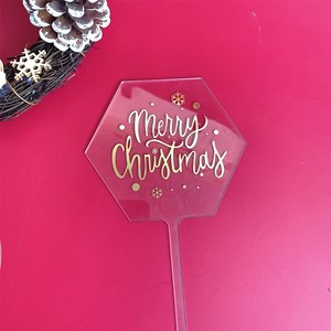Original <span class=keywords><strong>Senshi</strong></span> Rote Frucht Eisenprägung Weihnachts-Acryl-Kuchenplatte Festliche Kuchendekoration - Product Image 5