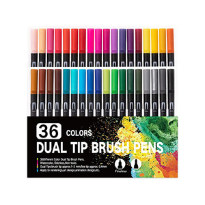 Rotulador de doble rotulador artístico, rotulador artístico de punta fina coloreada y rotulador de pincel para colorear para adultos, escritura de Letras a mano - Product Image 4
