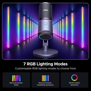 Microphone UGREEN pour PC, micro USB avec lumières RGB, bouton de sourdine, 24 bits/96 kHz, directivité cardioïde, contrôle du <span class=keywords><strong>volume</strong></span>, microphone filaire - Product Image 5