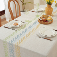 Nappe de table rectangulaire imperméable décorative avec motif brodé à carreaux et fleurs à franges