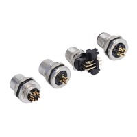 Connecteur circulaire M12 à 4, 5, 6, 8, 10 broches en aluminium et laiton, IP67, pour montage sur panneau PCB automobile