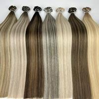 Extensions de cheveux humains de luxe à kératine, pointe plate, double épaisseur, 100 % vierges Remy, pointes épaisses et volumineuses