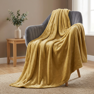 Manta de forro polar de felpa extra grande, tela de microfibra de punto suave y cálida, ligera para sofá cama de verano - Product Image 3