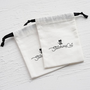 PandaSew Sacs en toile de coton personnalisés blancs de 3 x 4 pouces, sacs à cordon pour bijoux et cadeaux, vente en gros - Product Image 5