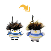 Porte-clés en peluche pingouin, rembourré en coton PP, logo personnalisé, ODM OEM, vente en gros, cadeau pour événements, anniversaires, fêtes