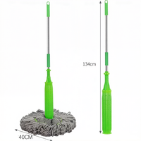 Serpillère Auto-Essoreuse à Caractéristiques Uniques avec Long Manche Télescopique en Acier Inoxydable, Comprend 1 Tête de Rechange, Nettoyage de Sol
