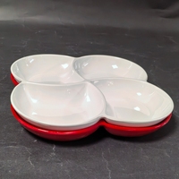 Assiettes en mélamine A5 de 8,5 pouces, incassables, écologiques, à 4 compartiments séparés, pour fruits et collations, idéales pour les fêtes - Vente en gros