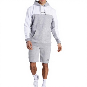 Ensemble de survêtement pour homme de haute qualité avec short, combinaison, ensemble 2 pièces en coton, coupe ajustée, poches cargo, tendance - Product Image 1