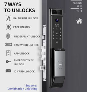 Cerradura Inteligente con Reconocimiento Facial y de Venas de la Palma, con <span class=keywords><strong>Contraseña</strong></span> de Huella Dactilar para Puerta de Casa, Controlada por la Aplicación Tuya, Cerradura de Puerta con Cámara - Product Image 4
