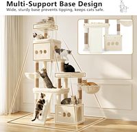 SHENG XIANG Grande Tour Griffoir en Bois avec Hamac, Condo et Support pour Plantes Grimpantes, Maisonnette pour Chambre, Moderne et Durable