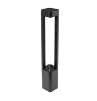 Lampu Taman LED Bollard Modern Tahan Air Tenaga Surya Hitam Abu-abu 3W IP65 Sudut Sorot 360° untuk Hotel, Rumah, dan Luar Ruangan