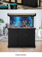Aquarium écologique en verre Chuanghai 50L pour salon et usage extérieur, avec système sans vidange pour poissons rouges