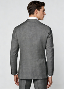 <span class=keywords><strong>Costume</strong></span> sur mesure VBC gris moyen respirant grande taille pour <span class=keywords><strong>homme</strong></span>, <span class=keywords><strong>style</strong></span> banquier haut de gamme, à revers crantés, en laine, simple boutonnage - Product Image 5
