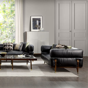 Coomo NAAT Dance Set Sofa kulit, furnitur kelas atas Italia untuk ruang tamu kulit sapi 1 + 2 + 3 tempat duduk Sofa penerimaan VIP - Product Image 2