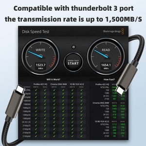 Cavo Dati Premium 1m Compatibile Thunderbolt 3 4K/60Hz PD 240W 20Gbps USB 3.2 Gen 2x2 Tipo C a USB Tipo C per Ricarica Super Veloce - Product Image 5