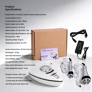 Appareil de beauté RF 2-en-1 à brancher pour usage domestique, système de soin du cou et du visage, radiofréquence <span class=keywords><strong>tripolaire</strong></span> hexapolaire, raffermissement de la peau, apport nutritionnel - Product Image 1