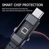 El mejor producto 2025 4 en 1 Cable USB PD27W Cable de carga rápida con pantalla de carga LED Adecuado para teléfono PD Tipo-c