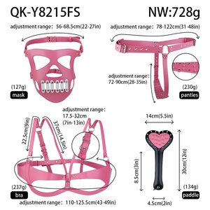 QKKQ Erotic Spiked Paddle Mystery Mask Cut-out <b>Sexy</b> Bra Spiked Pants Chest Bondage Breast Binder BDSM Sex <b>Set</b> for Couple Flirt - Product Image 6