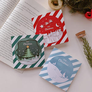 Ensemble <span class=keywords><strong>de</strong></span> cartes <span class=keywords><strong>de</strong></span> vœux <span class=keywords><strong>de</strong></span> Noël avec enveloppe et boîte cadeau - Carte postale <span class=keywords><strong>de</strong></span> remerciement et <span class=keywords><strong>de</strong></span> vœux pour les fêtes d'entreprise, style INS, en <span class=keywords><strong>carton</strong></span> carré - Product Image 3