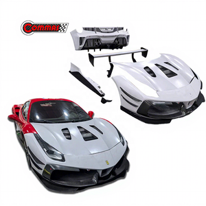 ชุดแต่งตัวถังรถยนต์คาร์บอนไฟเบอร์แห้งคุณภาพเยี่ยมสไตล์ Challenge สำหรับ Ferrari 488 กันชนหน้า-หลัง สเกิร์ตข้าง - Product Image 1