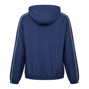 Veste coupe-vent à capuche rayée bleu marine pour <span class=keywords><strong>femme</strong></span>, légère et décontractée, avec fermeture éclair, idéale pour l'extérieur, vente en gros - Product Image 5
