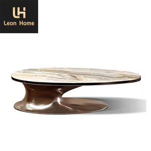 Italia moda minimalista ufficio ovale marmo naturale top speciale a forma di tavolino - Product Image 6