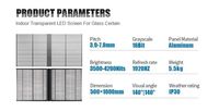 Écran d'affichage vidéo mural transparent intérieur P3.91-7.82, écran LED transparent