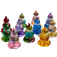 Nouveau style chinois, base rotative en verre émaillé de Zibo, pendentif à pompon imitation perle, semi-fait main, décoration pour voiture, bureau ou table.