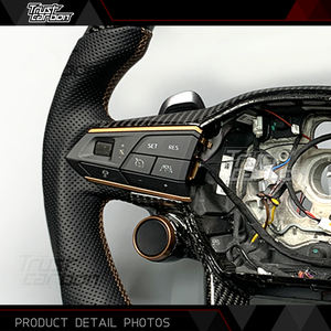 Volant en fibre de carbone personnalisé avec LED intelligentes pour Seat <span class=keywords><strong>Cupra</strong></span> Tavascan Terramar <span class=keywords><strong>Formentor</strong></span> VZ <span class=keywords><strong>Leon</strong></span> Ibiza Ateca Arona - Product Image 4