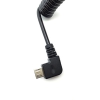 Tresse Blindage Angle Gauche USB 2.0 Mâle à Angle Droit Micro USB Spirale Câble Enroulé pour le Chargement de Données