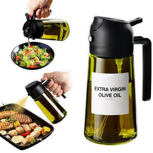 Botella de Vidrio de 470 ml con Rociador de Aceite de Oliva, Dispensador de Aceite para Freidora de Aire, a Prueba de Fugas, Apto para Lavavajillas - Product Image 1