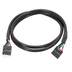 <b>Usb</b> 9 Pin <b>Extension</b> <b>Cable</b> With Shielding Black Dual Wire Isolated For Motherboard Pc Connection - Product Image 1