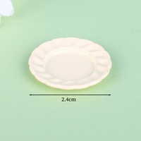 Accessoires miniatures pour maison de poupée 1/12, mini assiette en céramique, modèle de vaisselle de cuisine simulée, jouets pour la décoration de maison de poupée