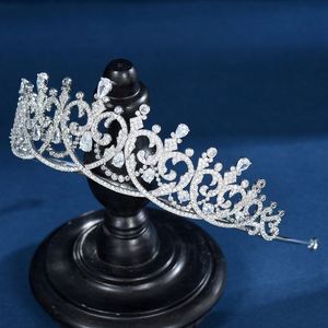 HiBride หรูหราทรงหยดน้ำรัดเกล้าและมงกุฎเครื่องประดับผมสำหรับงานแต่งงานมงกุฎเจ้าสาวแฟชั่นเครื่องประดับงานเลี้ยงงานแต่งงาน C-65 - Product Image 5