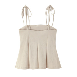 Top <span class=keywords><strong>Corset</strong></span> Strapless Personalizado para Mujer 2026 - <span class=keywords><strong>Blusa</strong></span> Peplum sin Espalda con Tirantes Finos, OEM/ODM por Fábrica de Ropa China - Product Image 2