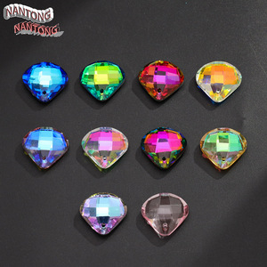 Nantong Pear Cut Crystal Glass Pendant <b>Beads</b> Single Hole For Jewelry Making DIY Accessories - Product Image 1