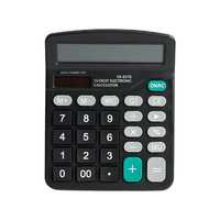 Calculatrice de bureau exclusive transfrontalière à grand écran (12 chiffres) pour étudiants, bleu-noir, pour usage financier et bureautique, avec piles incluses
