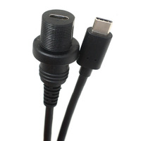 Câble d'extension USB 3.1 Type C 5A à charge rapide en cuivre pur tressé pour voiture, bateau, moto, montage sur panneau