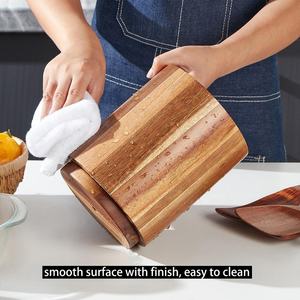 Conteneur de rangement pour ustensiles de cuisine en bois, conteneur de rangement multifonctionnel pour cuisine, organisateur de rangement simple. - Product Image 3