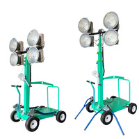 Nouvelle tour d'éclairage mobile LED de type chariot à roulettes, levage manuel, hauteur réglable jusqu'à 5 mètres, HMF958
