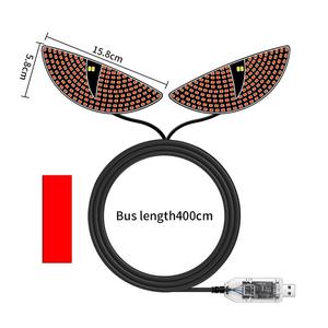 ملصق سيارة عين الشيطان LED مصابيح أمامية وخلفية زجاجية واجهة USB ديناميكية شاشة لاسلكية لشاحنة السيارة - Product Image 1