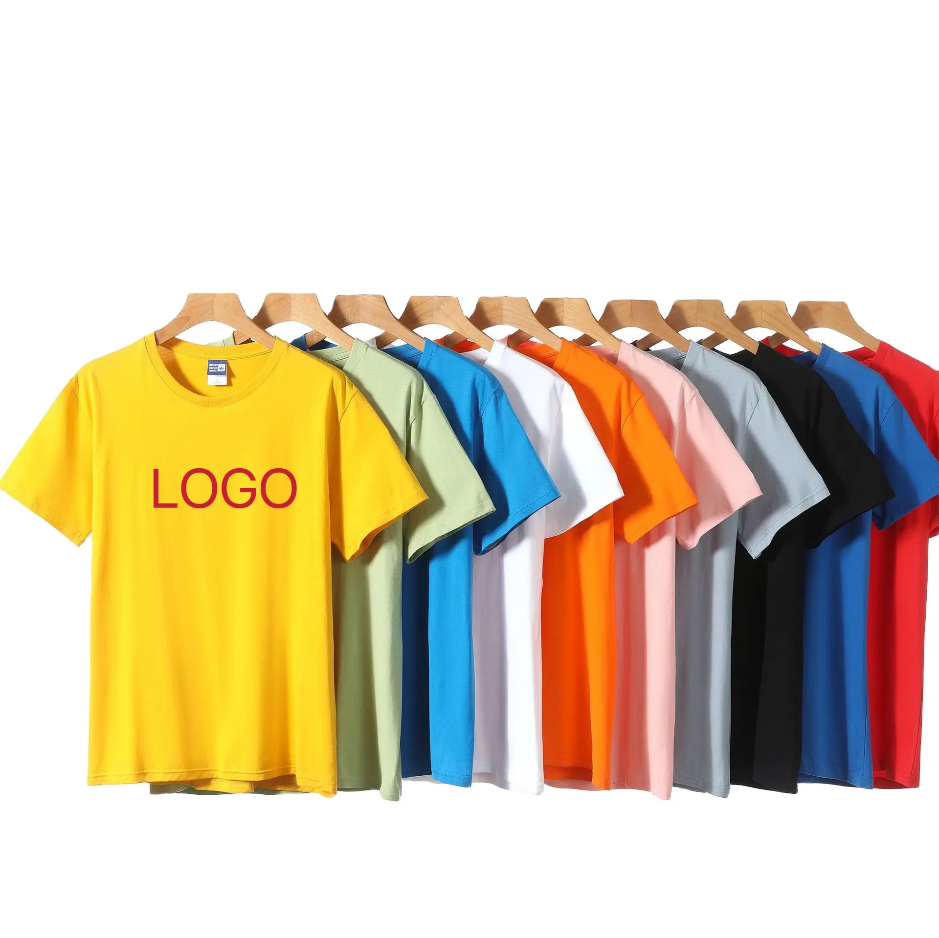 Versión de abrigo personalizado de suelta y ajustada cualquier material bordado impresión LOGO bajo MOQ personalizado mujer hombres camiseta