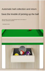 โต๊ะสนุกเกอร์ฝึกซ้อมแบบห้าจุด ใช้งานง่าย ขนาด 7/8 ฟุต โต๊ะบิลเลียดขนาดเล็กสำหรับผู้ใหญ่และเด็ก 2 in 1 โต๊ะพูล - Product Image 5