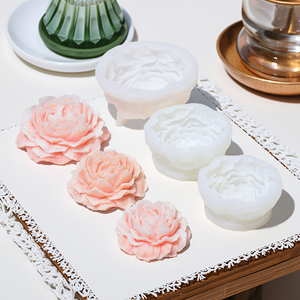 Moldes de silicona para velas de flores, molde de silicona para Fondant, molde de vela de peonía 3D - Product Image 6