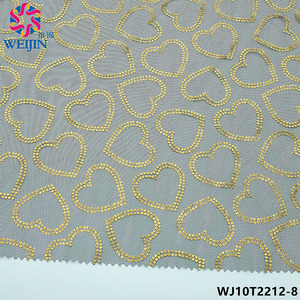 Tessuto di Tulle personalizzato con stampa <span class=keywords><strong>in</strong></span> fibra di poliestere color pesca placcato <span class=keywords><strong>in</strong></span> oro lucido tessuto a maglia a cuore - Product Image 5