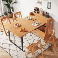 Mobilier Table à manger pliante Ensemble table à manger extensible en bois Table à manger pliable avec chaises