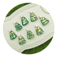 Cabochons plats en résine de 23 mm en forme de sapin de Noël pour scrapbooking, fournitures de slime, décoration de coques de téléphone de Noël