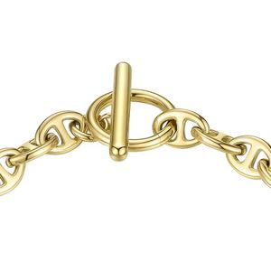 Pulseras de Acero Inoxidable Chapado en Oro de <span class=keywords><strong>14K</strong></span> con Cadena de Nariz de Cerdo y Cierre OT, Accesorios B192046 - Product Image 3