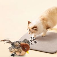Juguete Interactivo para Gatos con Forma de Pájaro, Recargable por USB, Simulación de Vuelo con Sonido y Movimiento, Juguete de Entrenamiento para Gatitos en Interiores